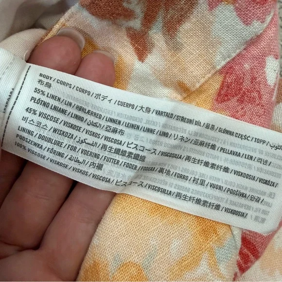 Abercrombie & Fitch Floral Wide Leg Linen Blend Pants XS - Picture 5 of 8